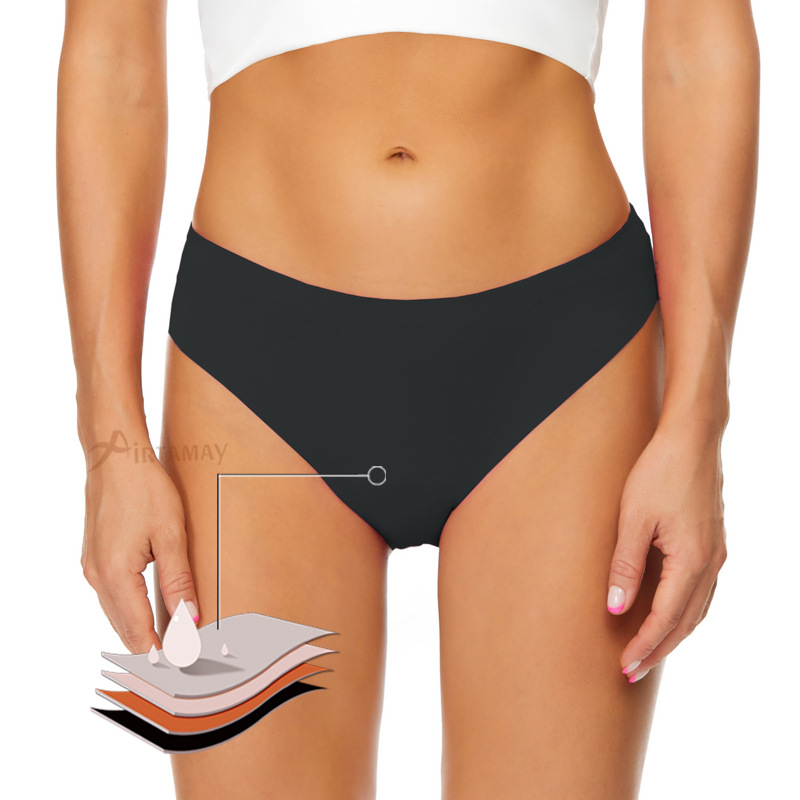 Period Panty Absorbent - ชุดว่ายน้ำไร้ตะเข็บสำหรับผู้หญิง ป้องกันการรั่วซึม ชุดบิกินี่สำหรับช่วงมีประจำเดือน กางเกงว่ายน้ำซึมซับ 4 ชั้น