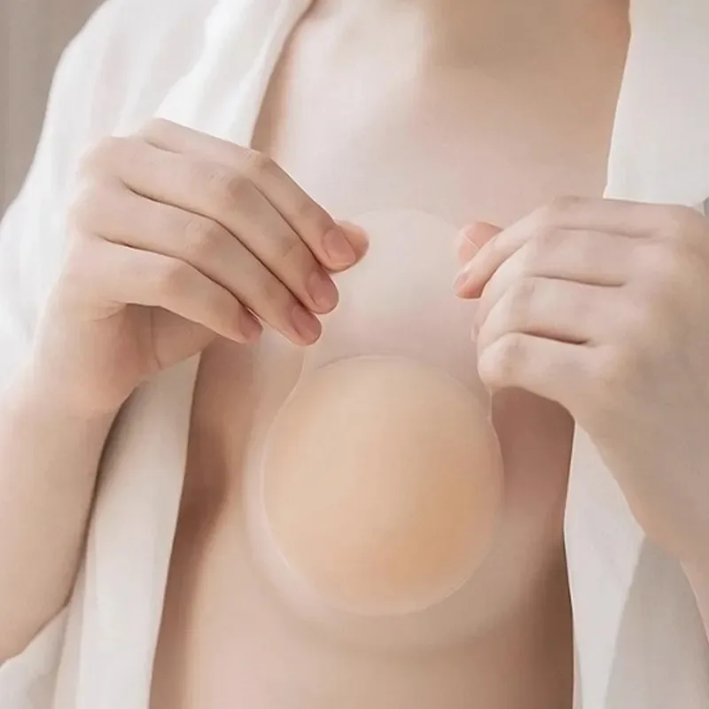 Silicone Bra Adhesive - แผ่นปิดจุกนมซิลิโคน 1 คู่ ยกกระชับหน้าอก แบบแปะ ไร้สาย